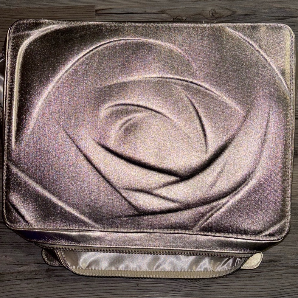 NWOT Lancôme Rose makeup bag in champagne